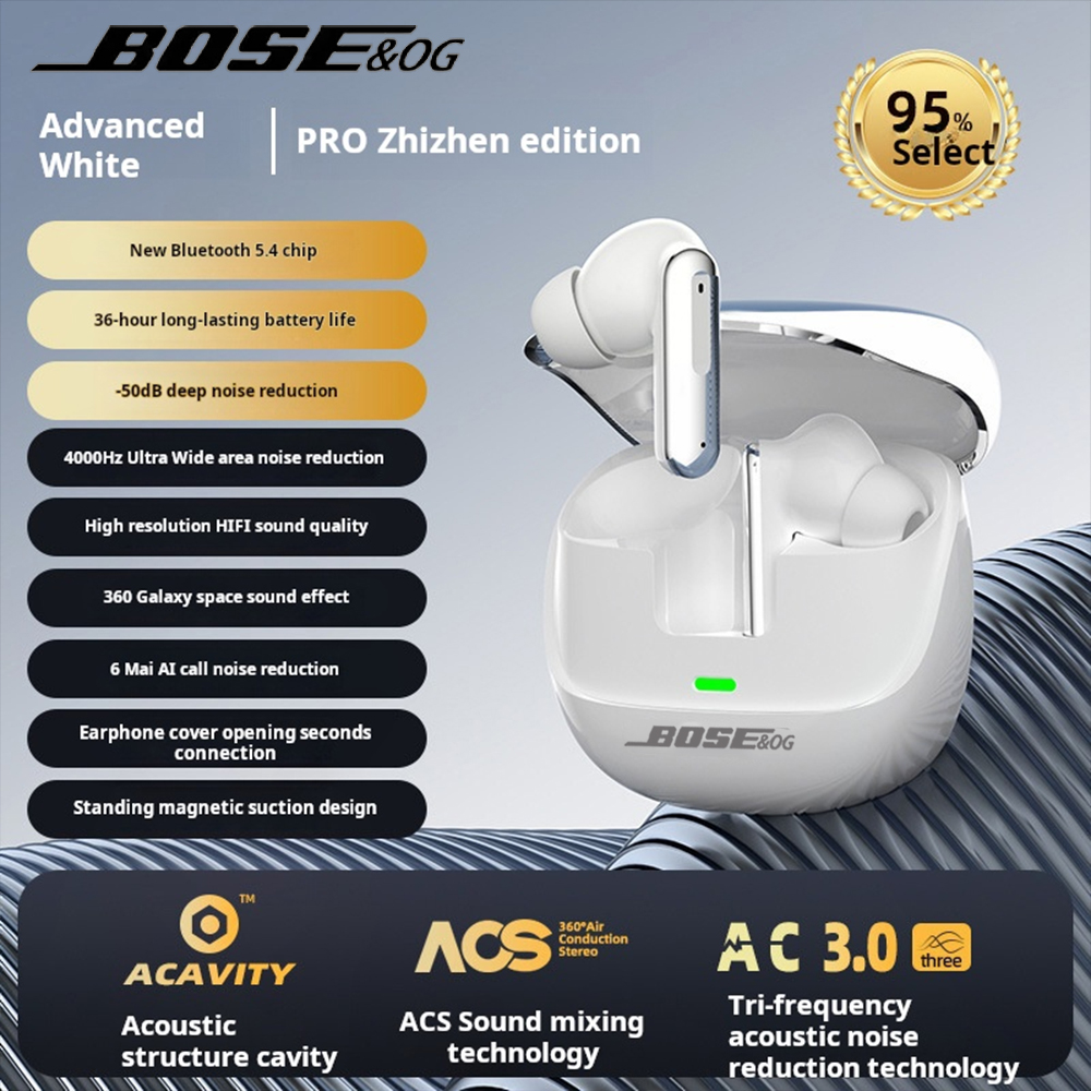 Bose&og ZGB-022 Bluetooth-headset In-ear draadloze sportoortelefoon HiFI Stereo Game Waterdichte oordopjes TWS-hoofdtelefoon Ingebouwde microfoon: Zilver