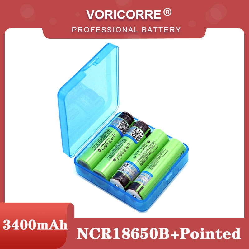 Batería recargable de litio NCR18650B, nueva, Original, 18650, 3,7 v, 3400 mah, puntiagudas con baterías (sin PCB) + caja