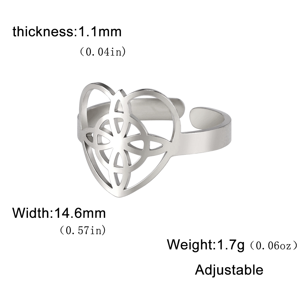 Skyrim-Anillo de nudo de bruja de acero inoxidable para mujer, anillos abiertos ajustables para dedo, amuleto de brujería, joyería de protección, al por mayor: AQUAMARINE