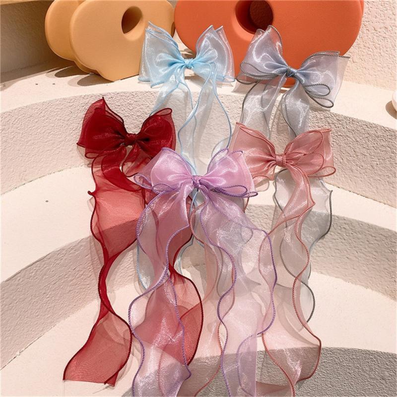 Lente Satijn Meisjes Boog Haar Band Trendy Lint Haarspeld Temperament Strik Dames Hoofddeksels Haaraccessoires Hoofddeksels