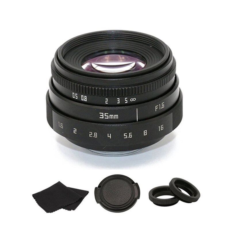 Mini 35Mm F1.6 APS-C Televisie Tv Lens/Cctv Lens Voor 16Mm C Mount Camera