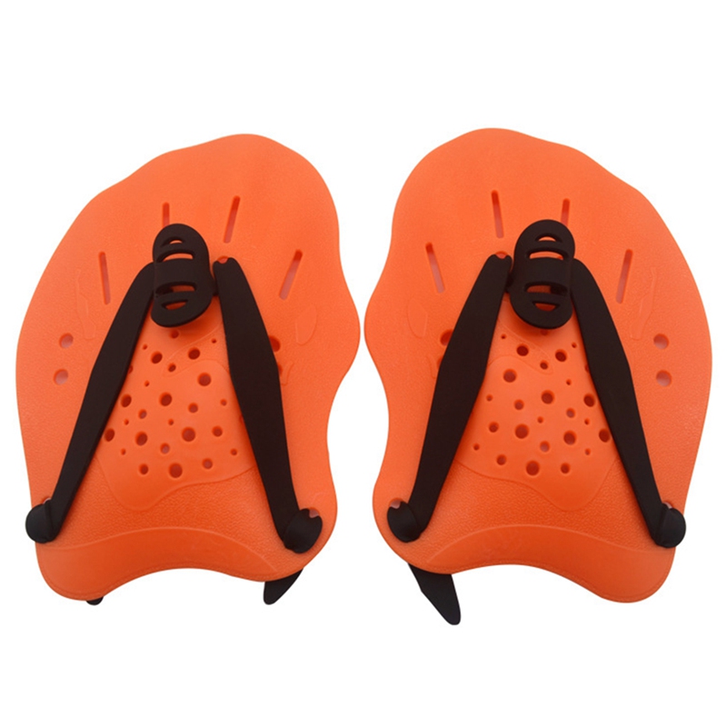 Zwempeddels Training Verstelbare handhandschoenen met zwemvliezen Padvinnen Flippers voor heren Dames Kinderen: Oranje