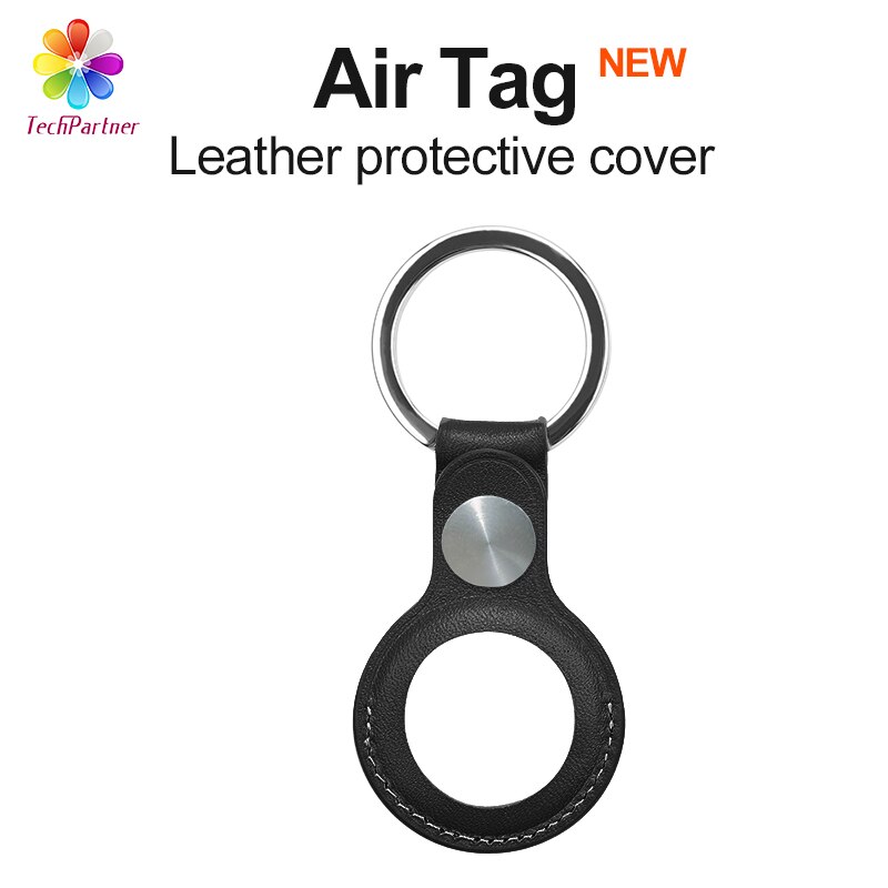 Nuove custodie protettive per Apple Airtag Tracker in pelle custodia portachiavi Airtag in Silicone anti-smarrimento Airtag Cover Leder: Black Leather