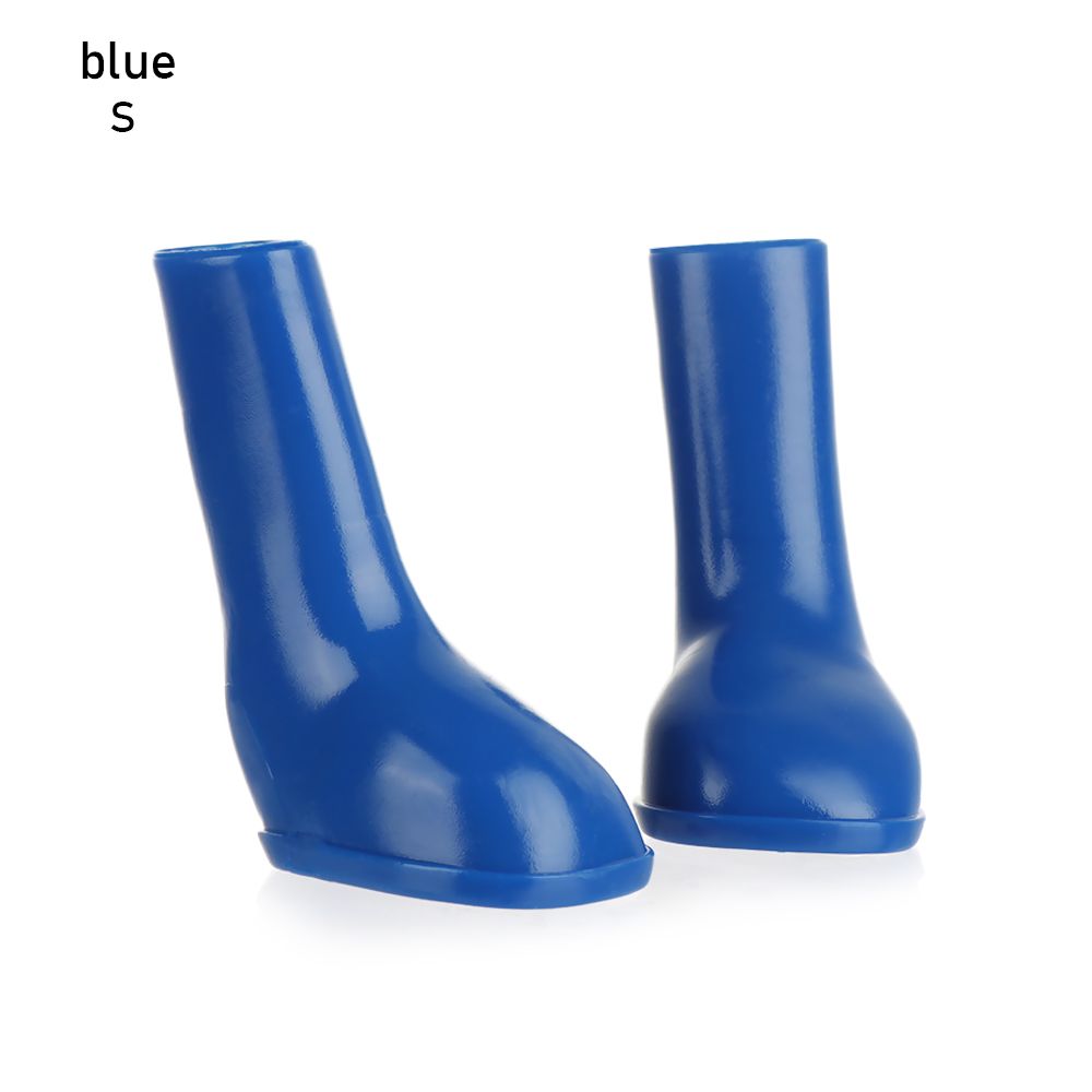 Duurzaam Dierbenodigdheden Hoge Stretchy Puppy Schoenen Waterdichte Laarzen Hond Huisdier Regen Schoenen Beschermende Regen Laarzen Hond Schoenen: blue / S