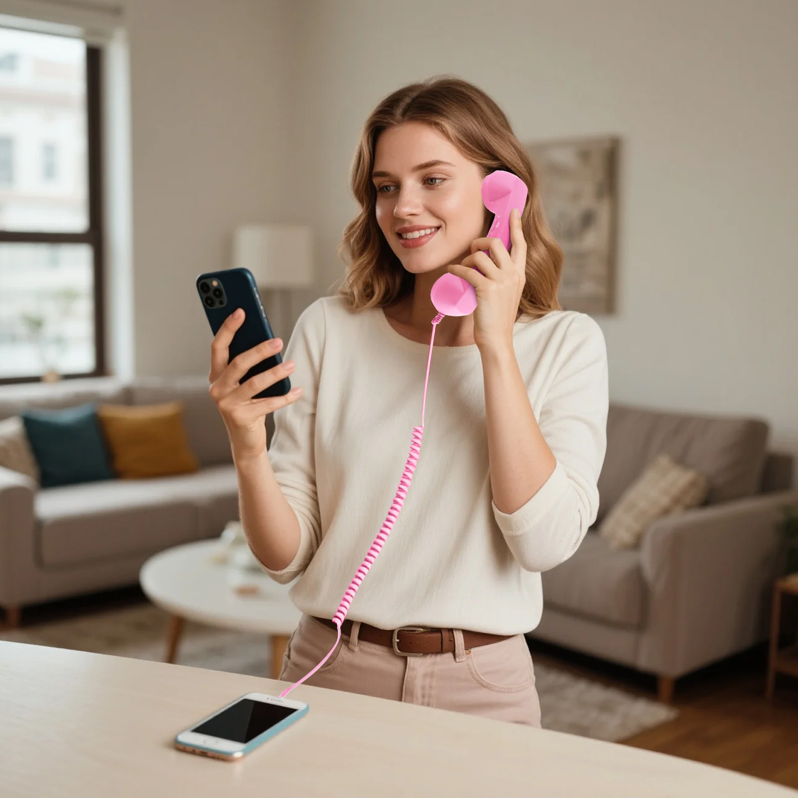 Retro telefoonhoorn Handheld mobiele telefoon ontvanger Mic Microfoon Luidspreker voor mobiele telefoons Mobiele telefoon Smartphone benodigdheden