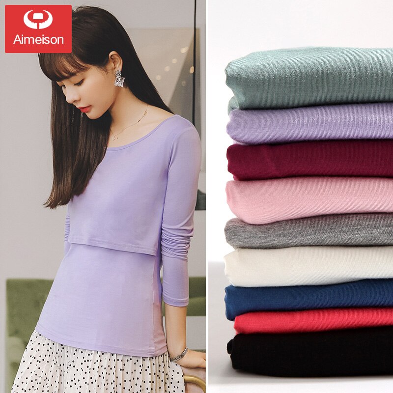 Borstvoeding Tops Uit Mode Herfst Lange Mouwen T-Shirts Voeden Kleren Herfst En Winter Dieptepunt Shirt Herfst Kleding