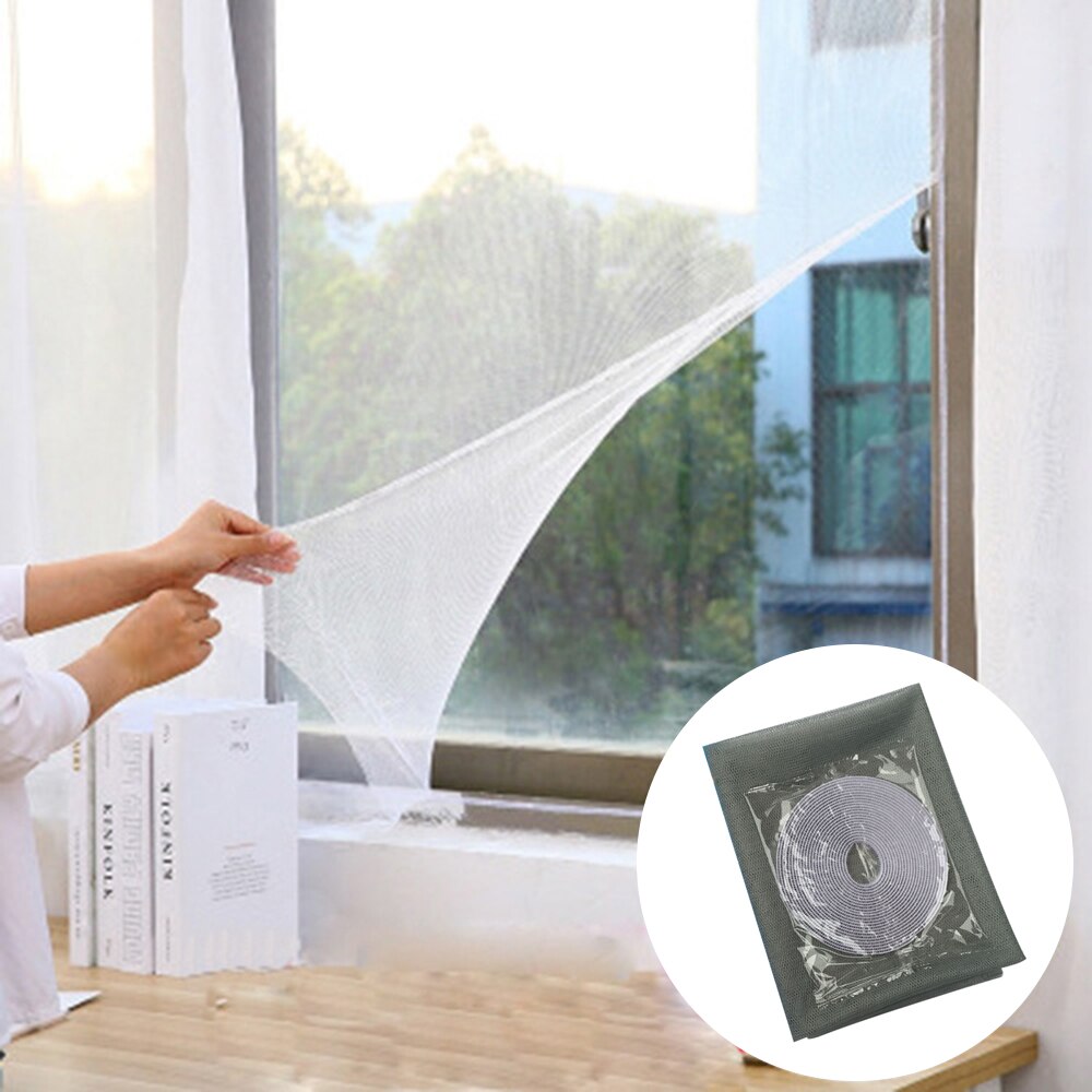 1.3*1.5m/1.5*2m Mesh Window Portable Invisibility Free Of Punching Installation Insects Prevention Screen Window Pest Control: Gray / 1.5x2m