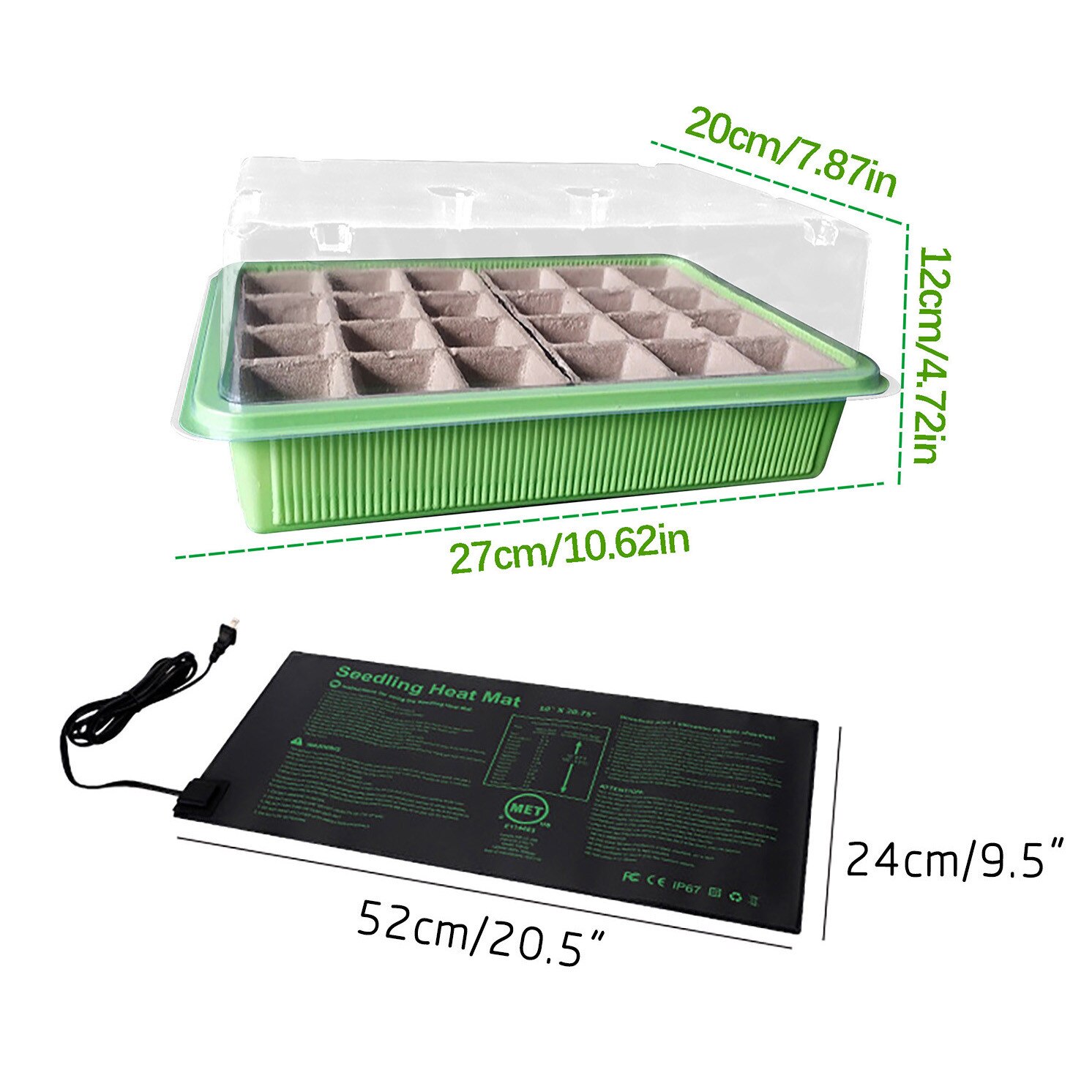Electric Plant Heating Pad Nursery Pots Set Seed Germination Growth Pad Flower Plants Vegetable Seedling Box Kits Garden Tools