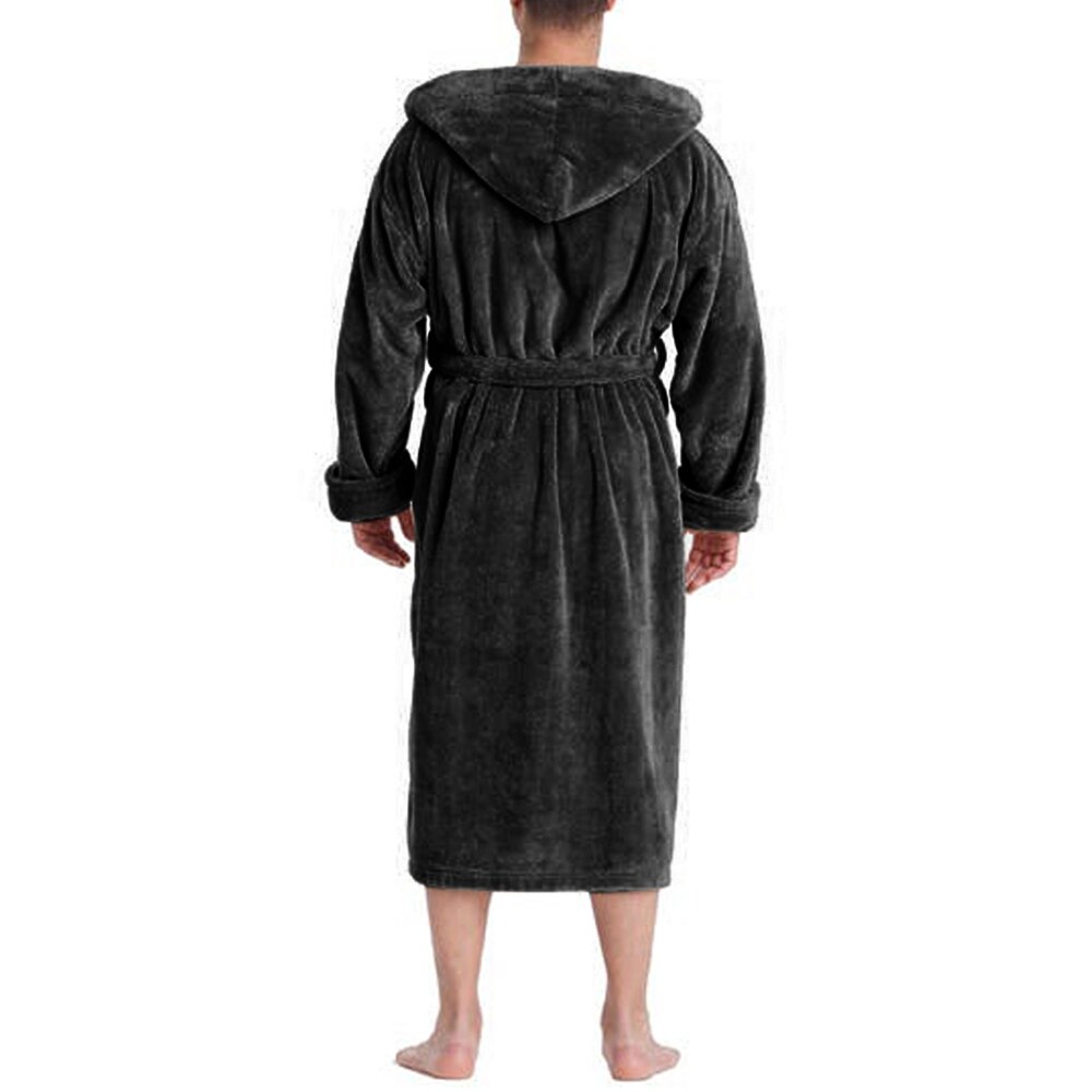 Winterbadjas heren effen fleece warme casual badjas herenkleding homewear loungewear nachtkleding badjassen plus size