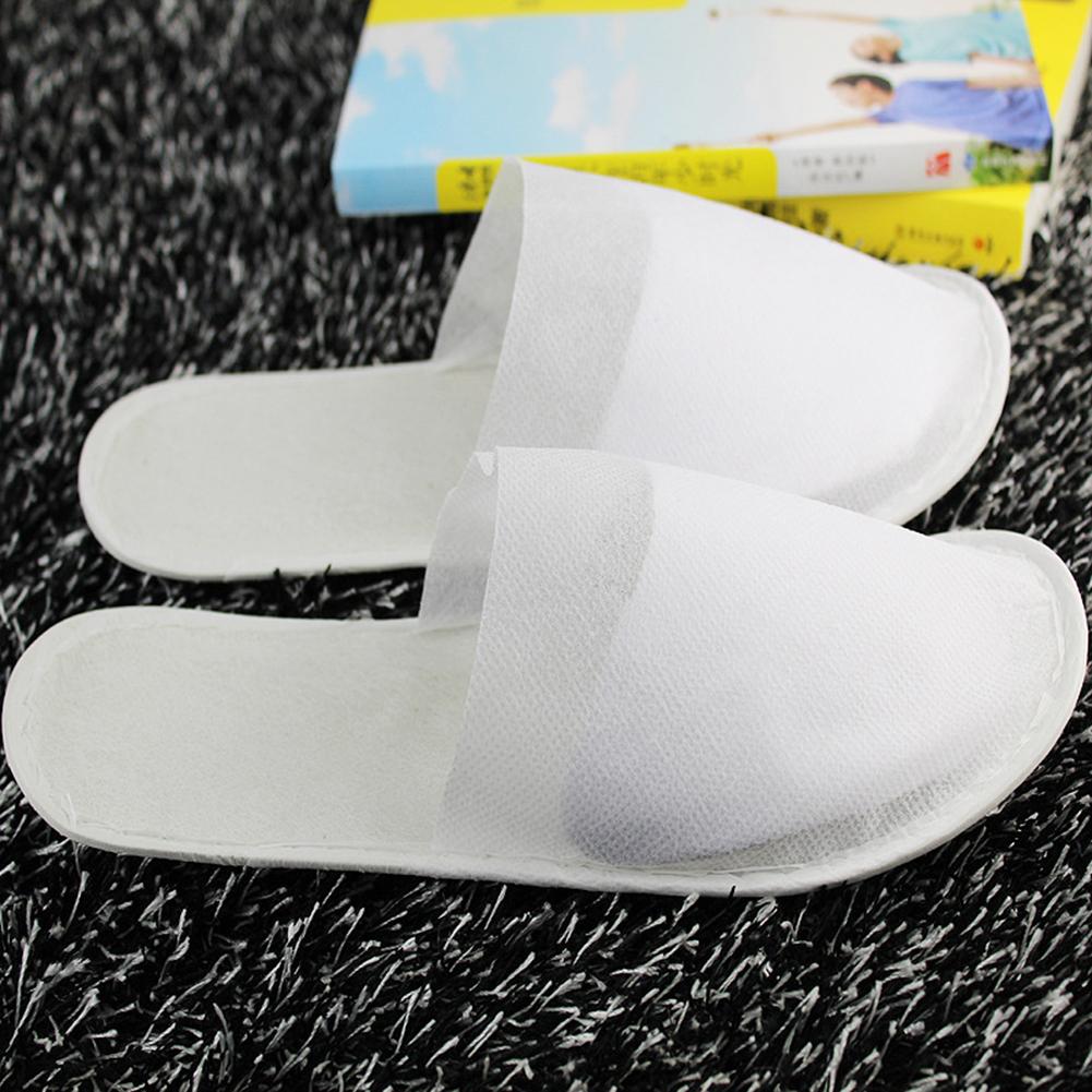 5 Paar Wegwerp Slippers Spa Hotel Gast Slippers Gesloten Teen Handdoek Indoor Wegwerp Slippers