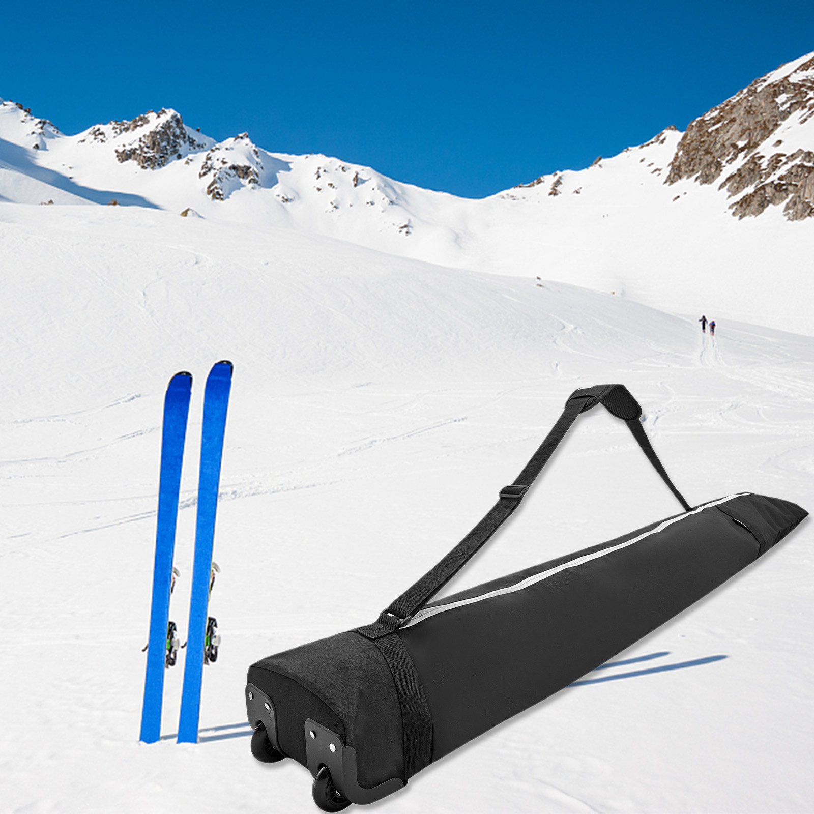 Snowboardtas met wielen, waterdichte opbergtas voor ski-uitrusting.