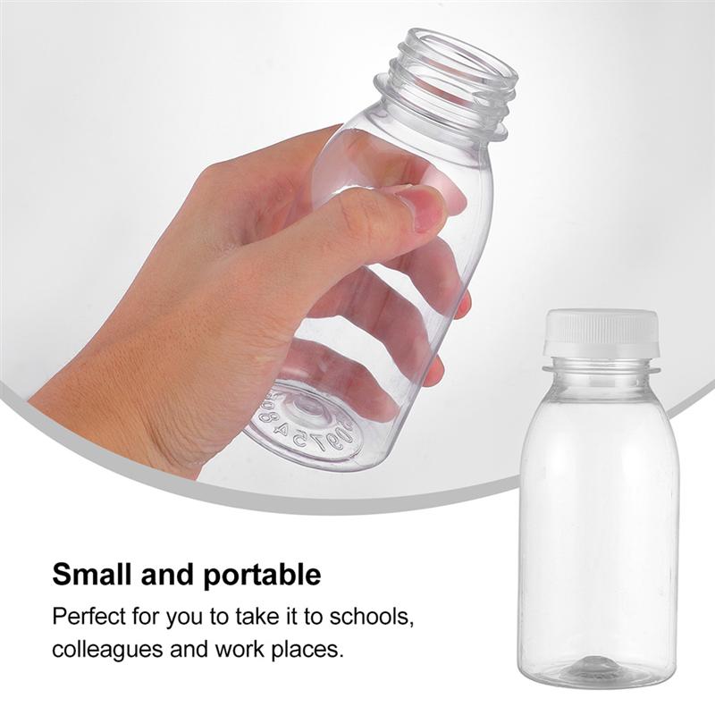 10Pcs 200ML Transparent Plastic Milk Storage Bottles Beverage Drinking Bottles