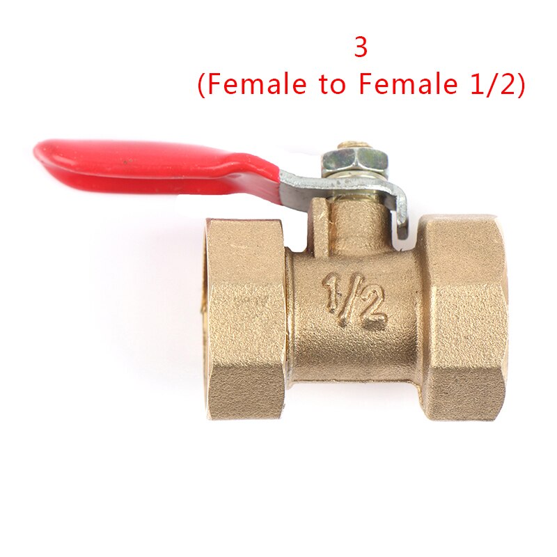 1PCS 1/4'' 3/8'' 1/2'' Brass Ball Valve BSP Threaded Air Water Oil Flow Control Plumbing Fitting: 3