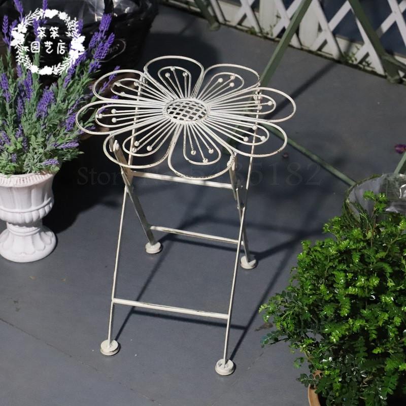 retro gammelt smijern sammenleggbart blomst lite bord og krakk blomst krakk blomst stå krakk vakkert mini bord