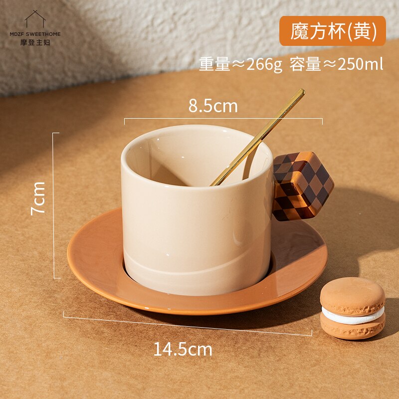Copos de café de luxo cerâmica criativa bonito serviços de café caneca de chá reutilizável chá da tarde conjunto de xícara de café: Style 4