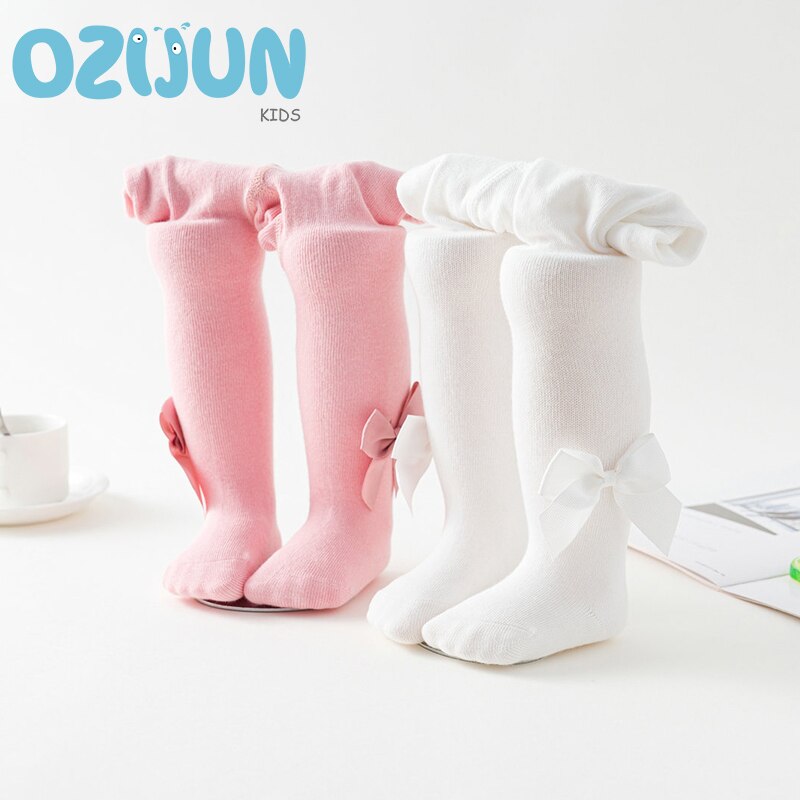 Nuevas medias de Primavera otoño para niñas medias estilo español con lazo para bebés de 0 a 3 años calcetines de algodón