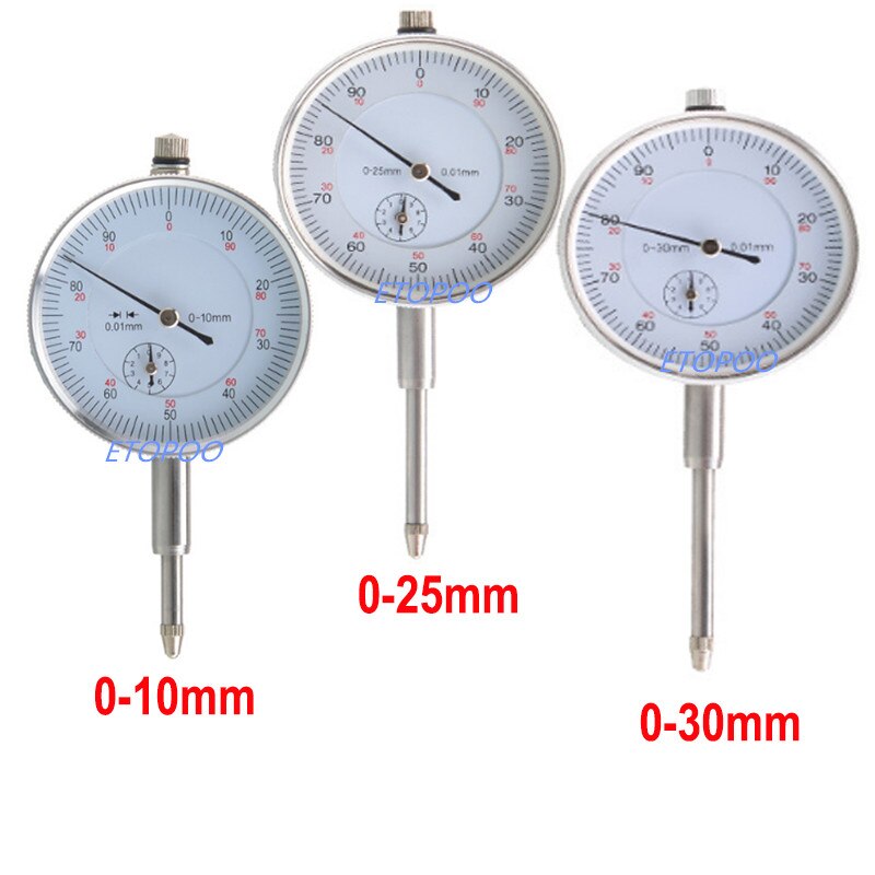 Dial Indicator 0-30Mm 2Mm 10Mm 0.01Mm Met Lug Dial Gauge Micrometer Remklauw tafel Van Meetinstrumenten