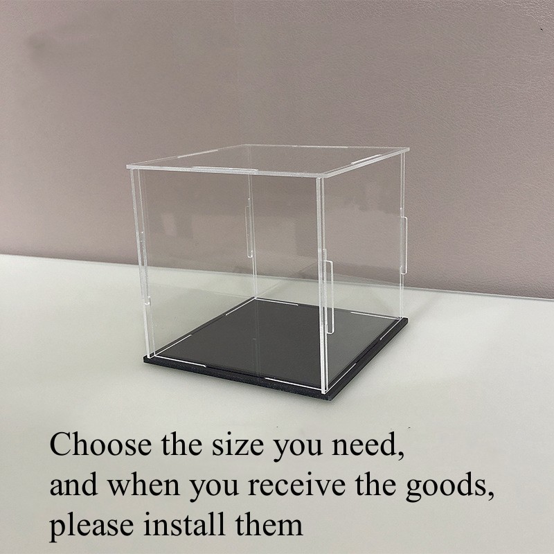 High Transparency Acrylic Display Box Dustproof Assembled Clear Acrylic Boxes for Protect Action Figures Cabinets Home Storage