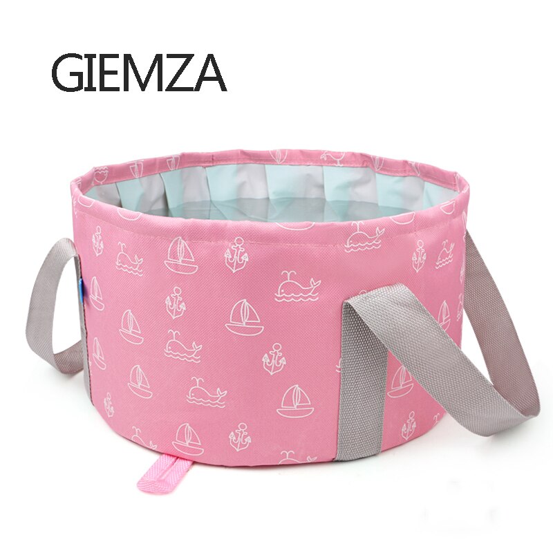 GIEMZA Folding Ice Bucket Bags Large BBQ Container Beer Champagne Outdoor Safe Accessories Blue Pink Water Pot: Pink 16L