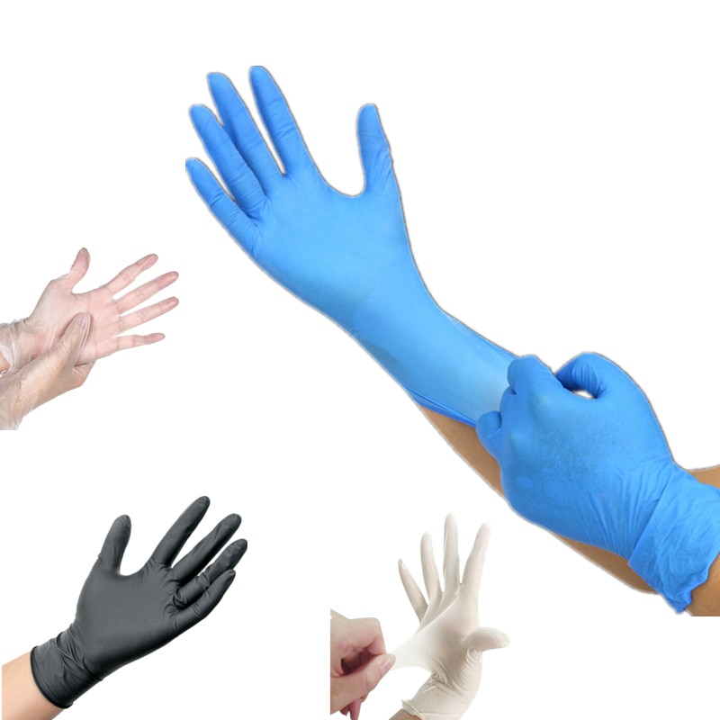 100pcs PVC/Nitrile/Latex Gloves Disposable Gloves For Home Cleaning Rubber Glove for work/Laboratory/Garden S/M/L