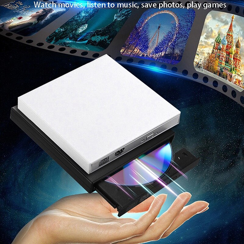 USB2.0 External CD DVD Burner, Desktop / Laptop Universal CD DVD Burner External Drive