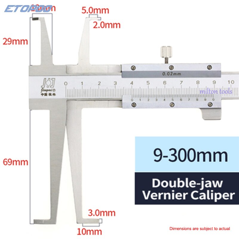 10-160mm Inside Groove Vernier Caliper mono-block inside caliper To measure groove inside caliper: 9-300mm