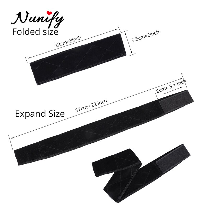 Nunify – bande de maintien pour perruque en velours pour femme, 1 pièce/lot, réglable, noir, Beige, café, brun