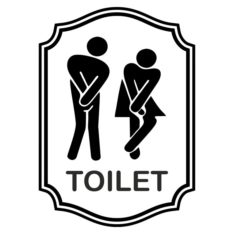 Symboli ovi wc kylpyhuone kylpyamme suihku wc mies & naiset hauska tarra tarra 2 ws 0036: Default Title