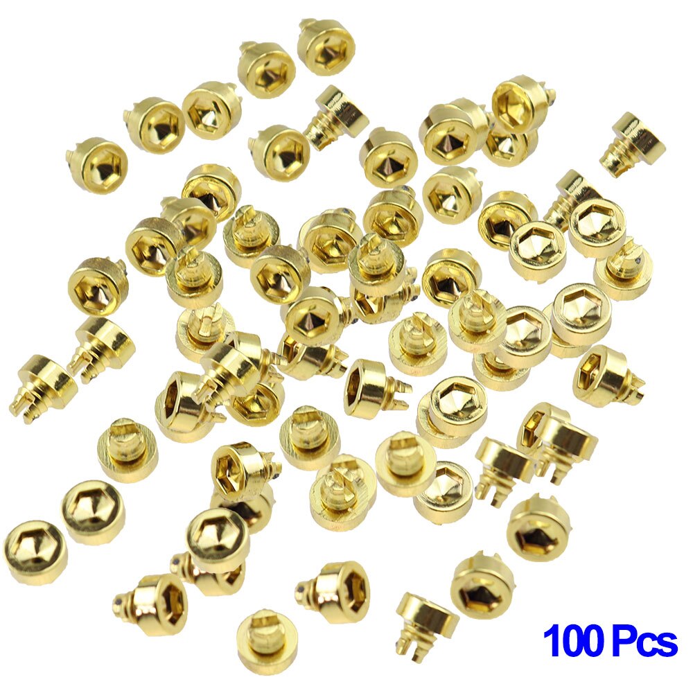 100 pcs/set 7.5mm Car Wheel Rivets Replacement Plastic Nail Tire Nuts Studs Bolts Rivets For Car Rim Lip Decoration: Gold-100pcs