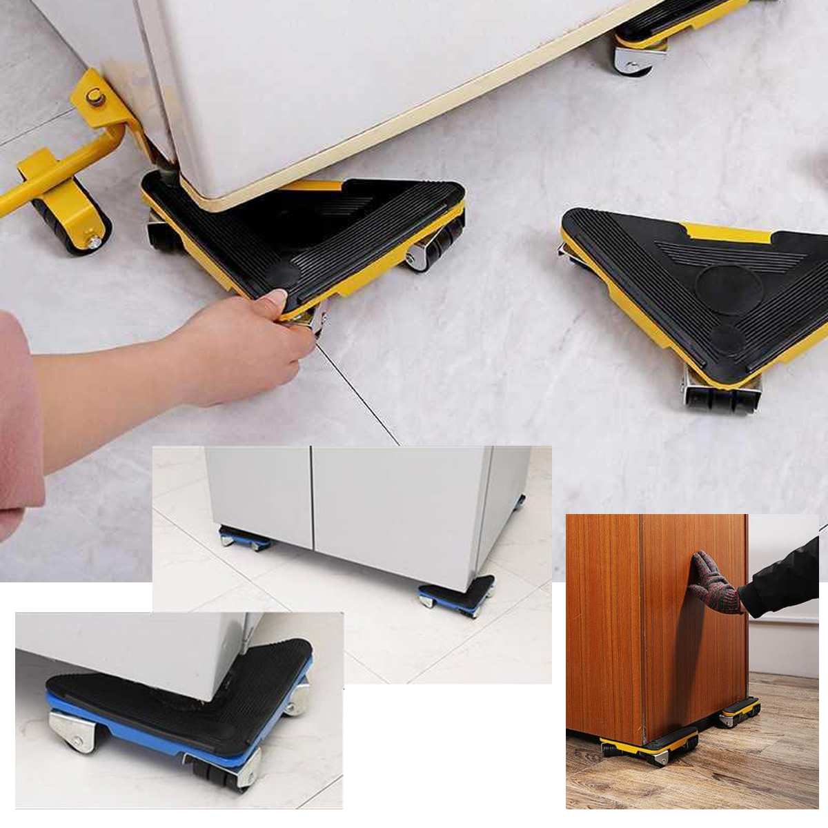 Furniture Mover Tool Set Furniture Transport Lifter Heavy Stuffs Moving Tool 4 Wheeled Corner Movers + Wheeled Lifter Hand Tools