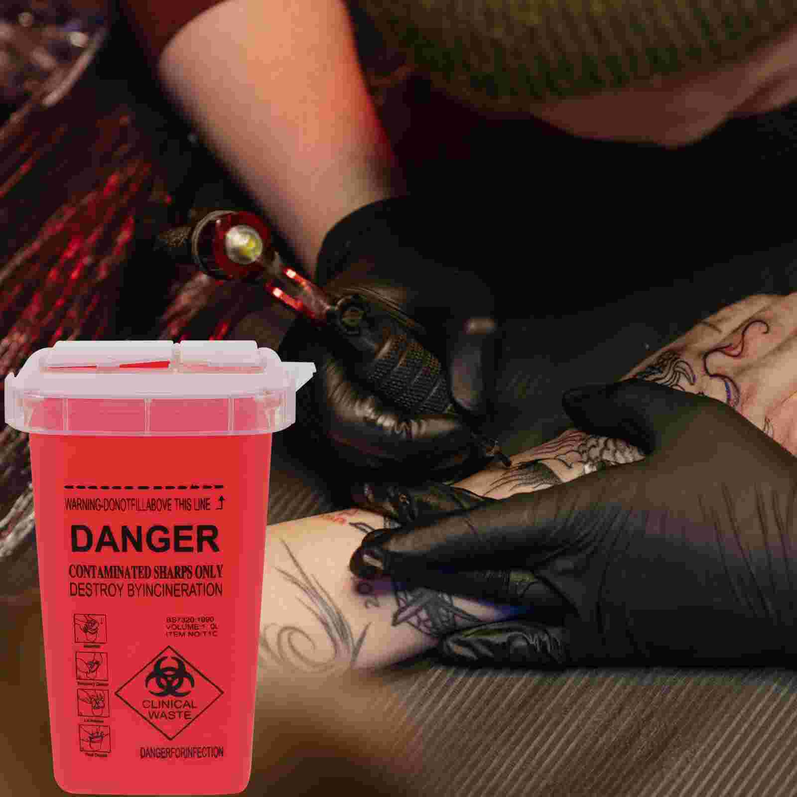 2Pcs Bucket Sharps Bucket Sharps Container Tattooing Accessory Thickened Disposal Box for Sharps Wastes Tattooing