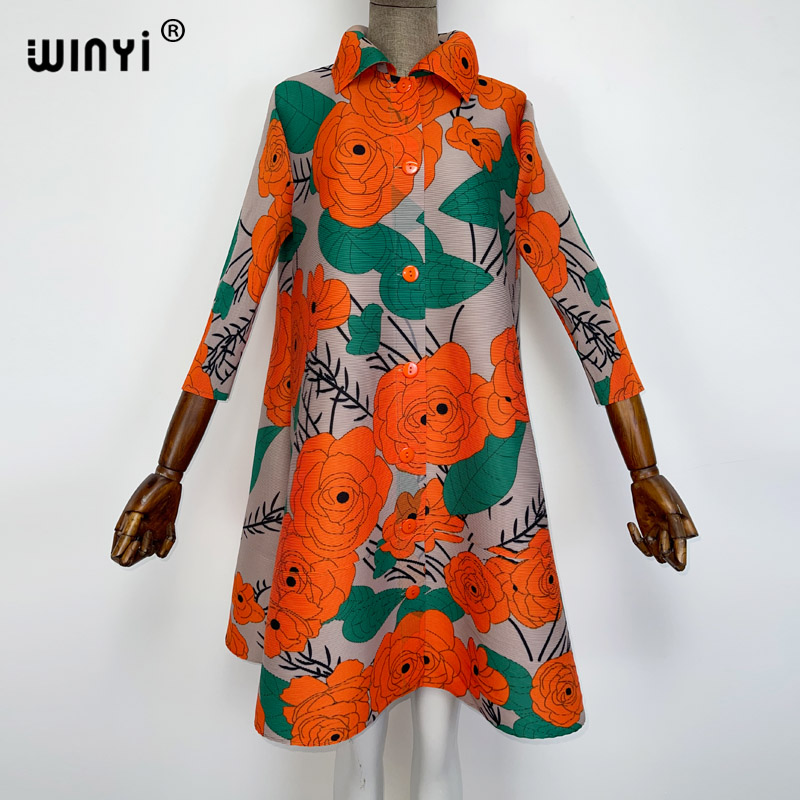WINYI-vestido cárdigan sukienka para mujer, con estampado Floral ropa holgada arrugado, e informal para vacaciones de verano, talla única: Negro