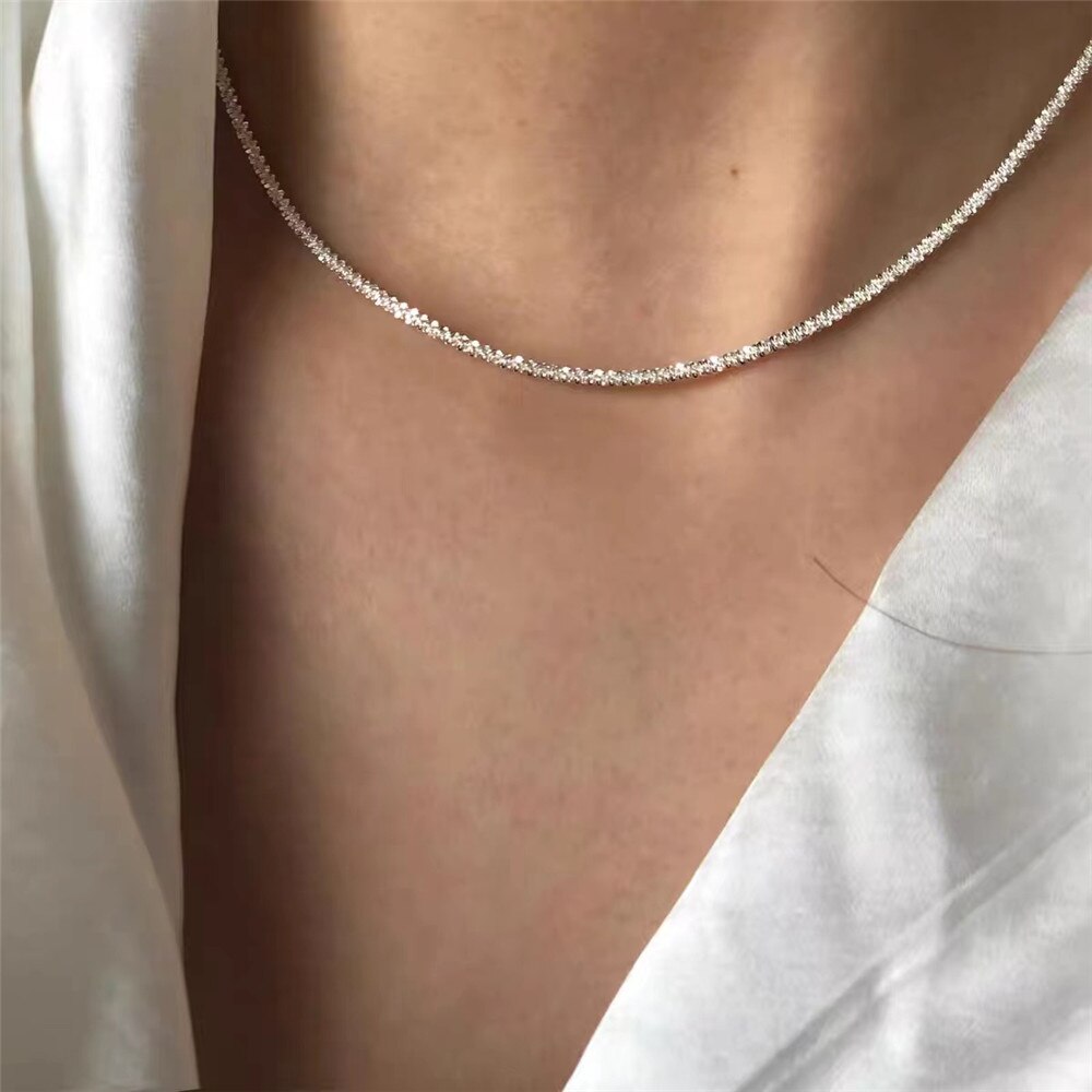 Zilveren Popcorn Ketting Voor Vrouwen Oorbellen Ring Sieraden Op De Oor Lange Kwastje Waterdruppels Charm