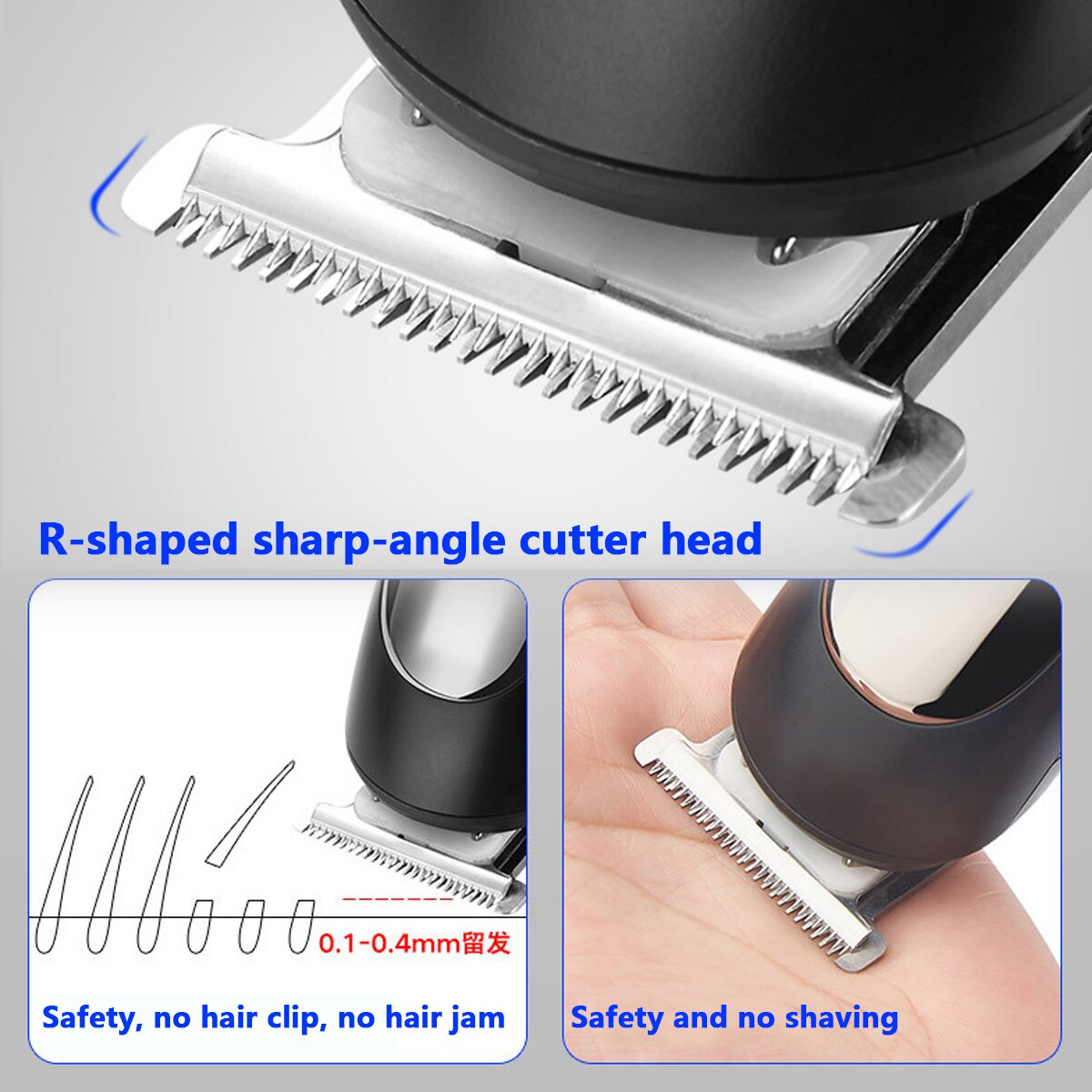 Hair Trimmer Wireless Electric Hair Clipper Ear Nose Hair Remover Men Beard Shaver Razor Rechargeable Hair Cutter