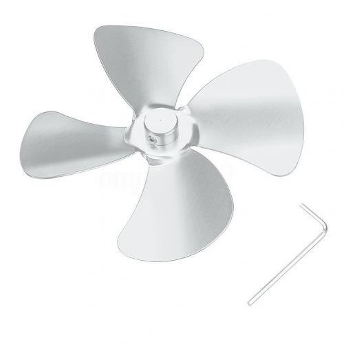 Aluminum Alloy Blades Leaf for Stove Fan Log Burning Fireplace Accessories: White