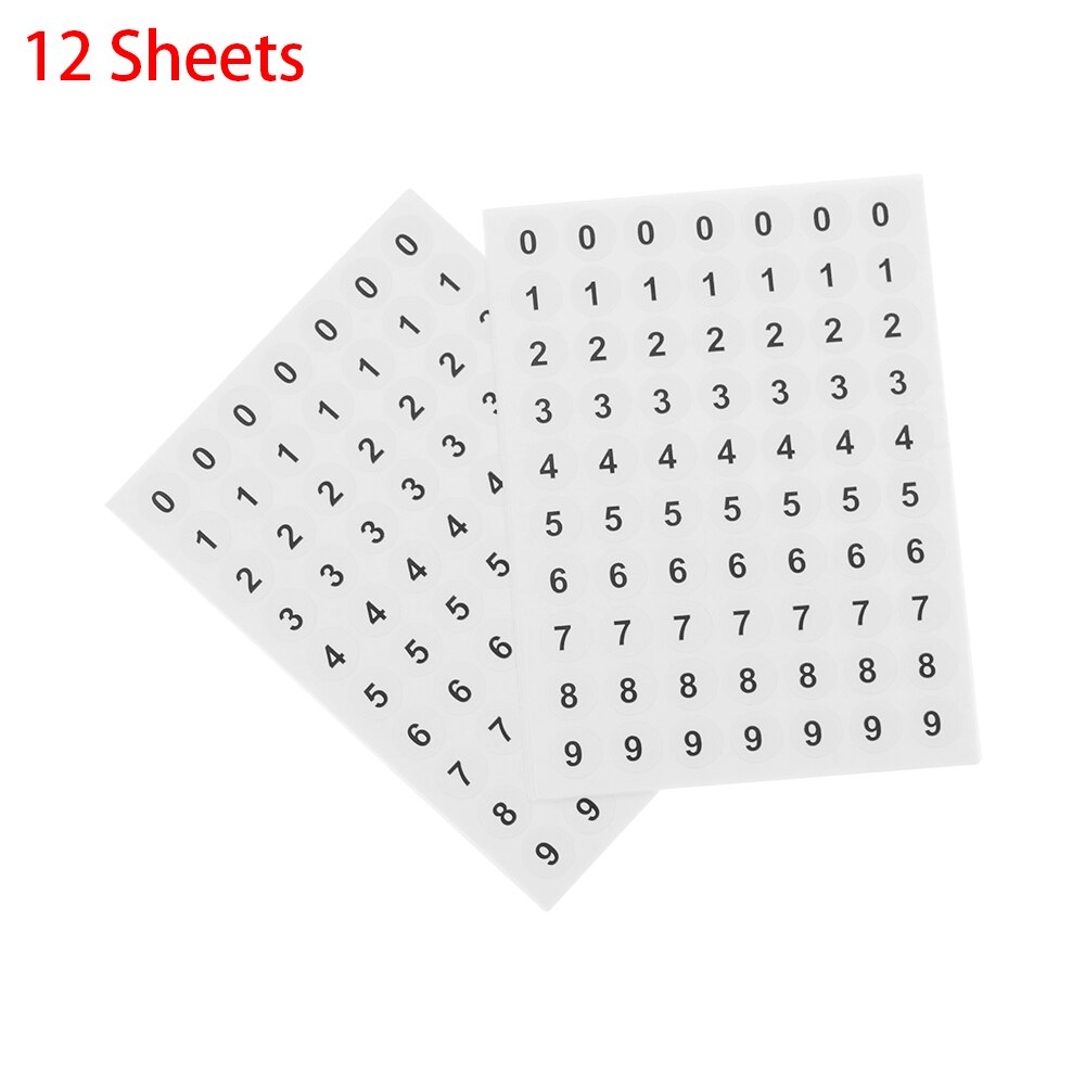 10 Sheet Distinguish Label Stickers Self-Adhesive Blank Number Package Tag Diamond Painting Vintage Stickers Sewing Accessory: 12 sheets
