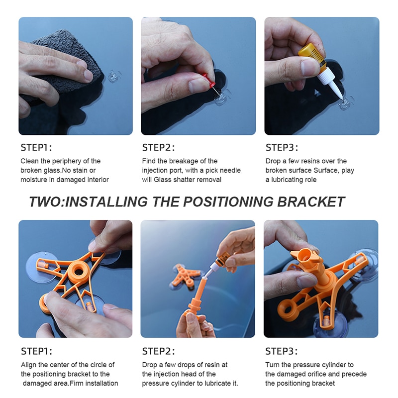 Windshield Repair Kit DIY Car Window Glass Scratch Crack Restore Repair Tool Motorcycle Window Screen Polishing Resin Sealer Set