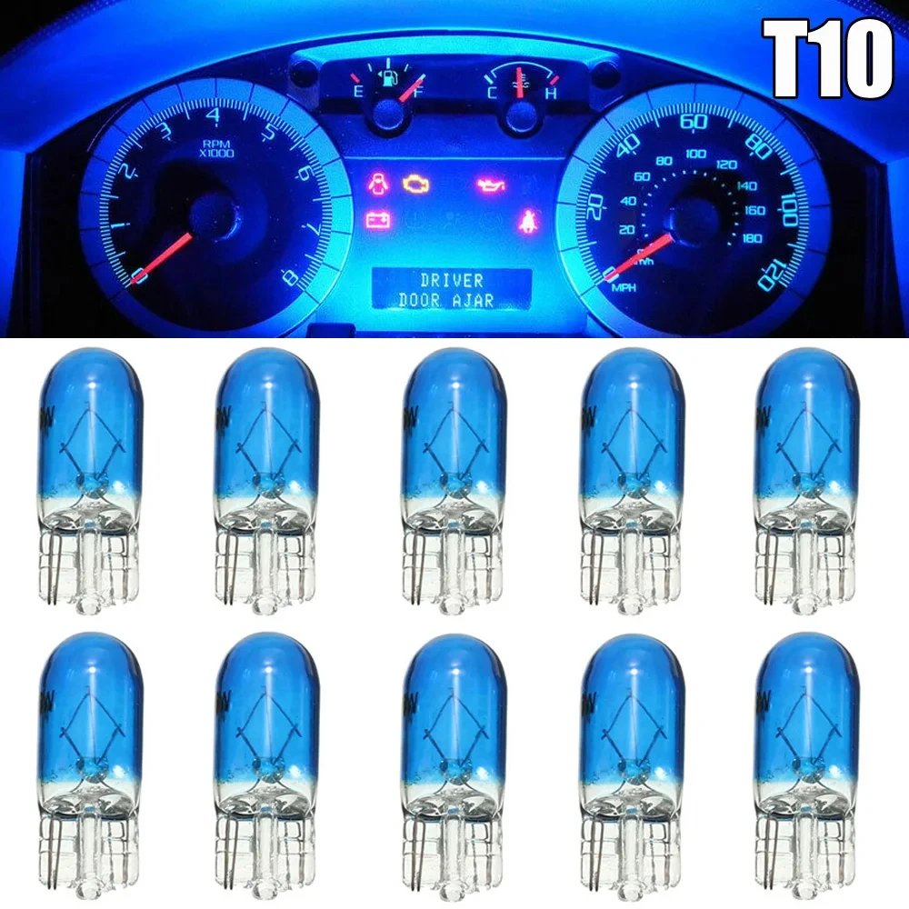 10 Stücke Auto T10 Halogen 3 Watt 194 158 Keile 12 V Autolampe Weiße Glühbirnen Instrumentenlicht Leselampen Umrisslampe Autozubehör: Blau