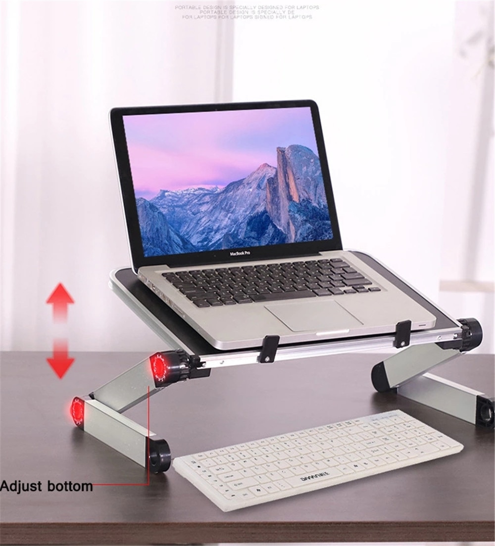 Aluminum Alloy Laptop stand book holder in bed height adjustable folding stand