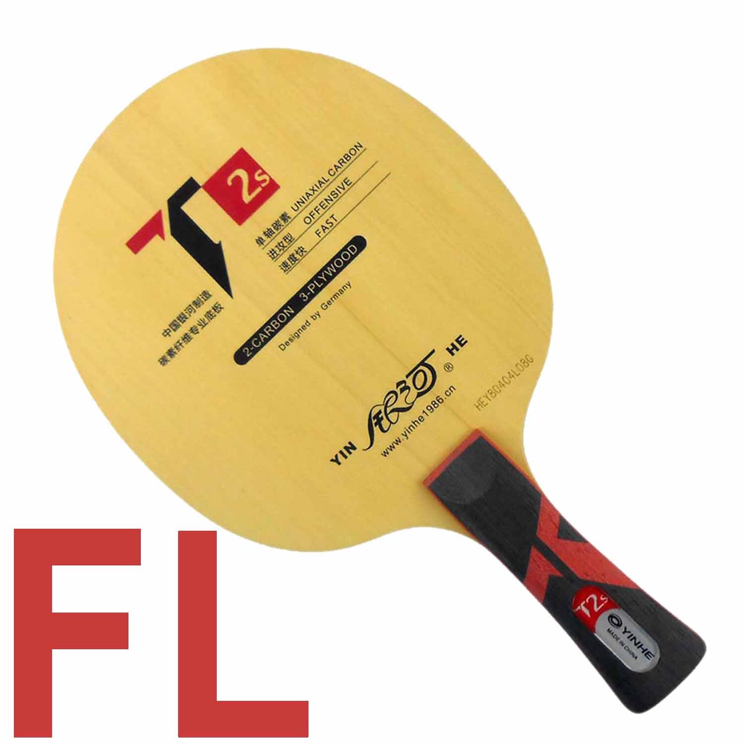 YINHE T-2S Tafeltennis Blade (T2S, 3 + 2 Hinoki Carbon, PRIMORAC CARBON Structuur) t2 Racket Ping Pong Bat Peddel Peddel: FL  long handle