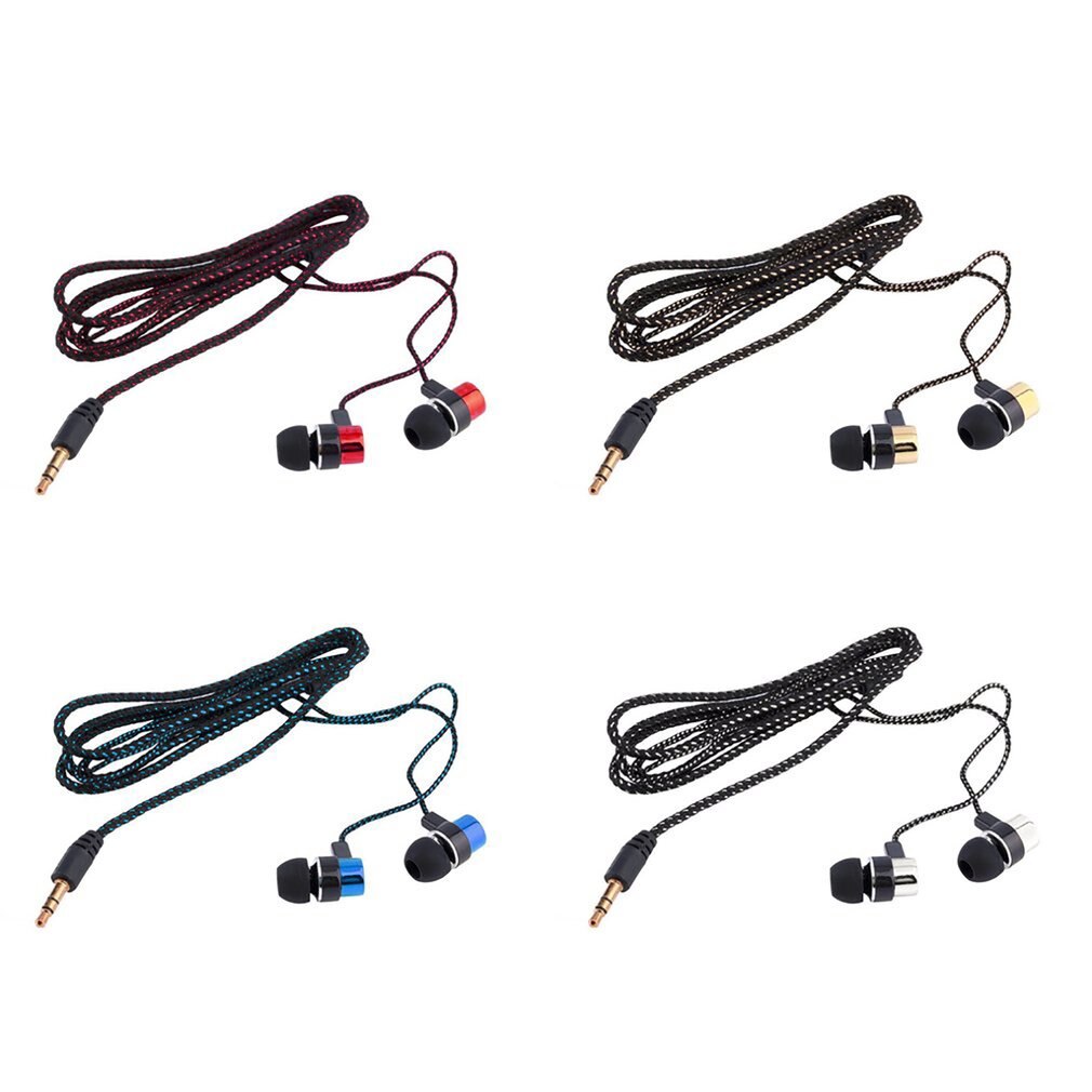 Oortelefoon Gevlochten Bedrading Super Bass In Ear Music Oortelefoon Hifi Stereo Oordopjes Geluidsisolerende Sport Koptelefoon Met Microfoon