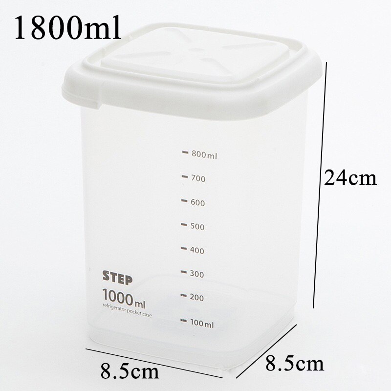 Airtight Food Storage Containers Set with Lids Plastic Dry Food Canisters for Kitchen Pantry Organization and Storage fridge can: 1800ml White Style B