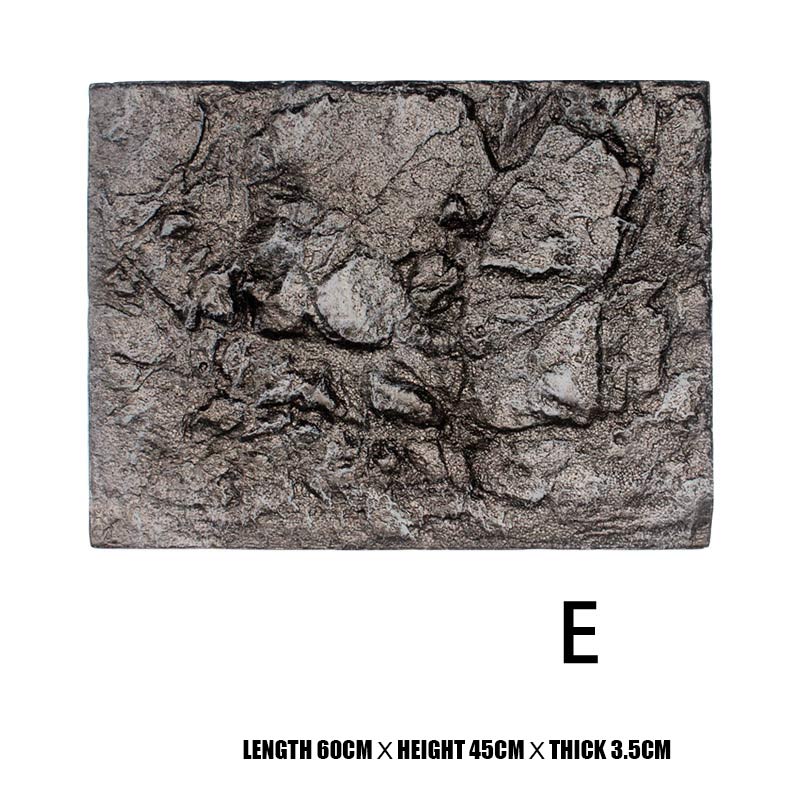 3D Foam Rock Stone Aquarium Background Board Decor Foam Board for Reptile Fish Tank 60x45cm HG99: E