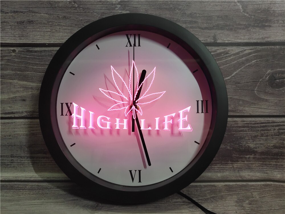 Marihuana hamp blad high life bar app rgb 5050 led neon lys skilte vægur