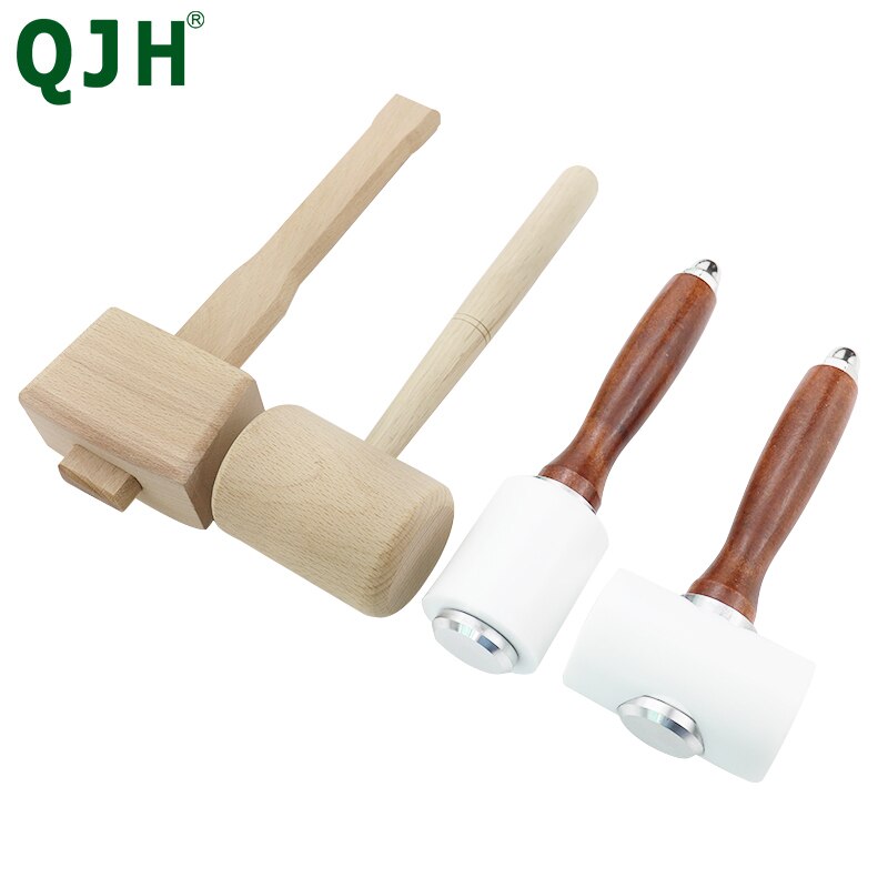 Diy Lederen Carving Hamer T/Longitudinale Hamer Houten Hamer Punch Snijden Nylon Hamer Tool Met Houten Handvat Lederen Craft