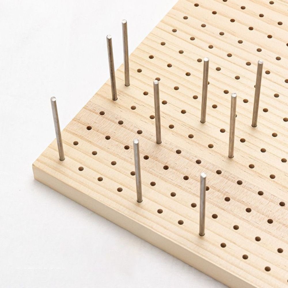DIY Crochet Blocking Boards Square Wooden Knitting Board with Stainless Steel Rod Weave Accessory Knitting Blocking Mat
