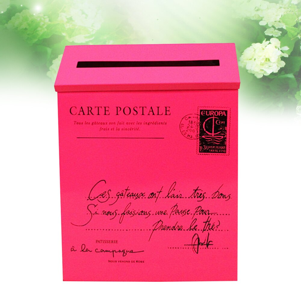 Post Box Mailbox Home Wall Decoration Ornament Photo Prop(Beige White)