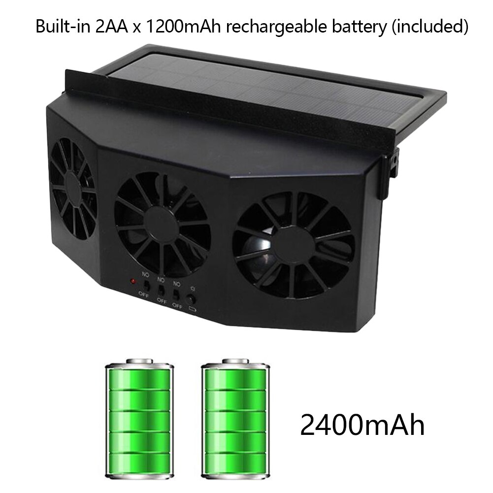 3 Solar Energy Cooler Conditioner Air Cooler Vent Exhaust Safe Fan Cooling Car Auto Portable