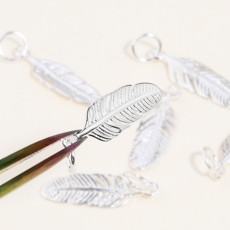 Vintage 925 sterling silver Charms fantasy feather Pendant & Necklaces Women Sterling-Silver-Jewelry