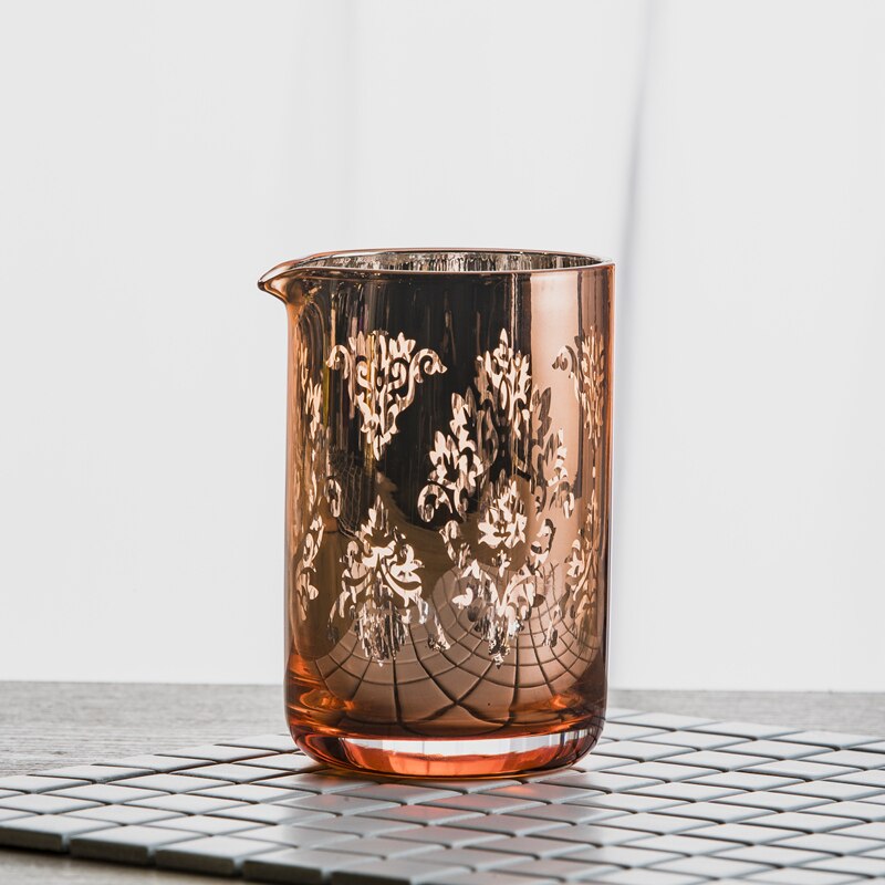 Taza de cristal de estilo japonés para Bar, vaso transparente para mezclar cócteles, whisky, cerveza, vino, jarra hueca: Copper